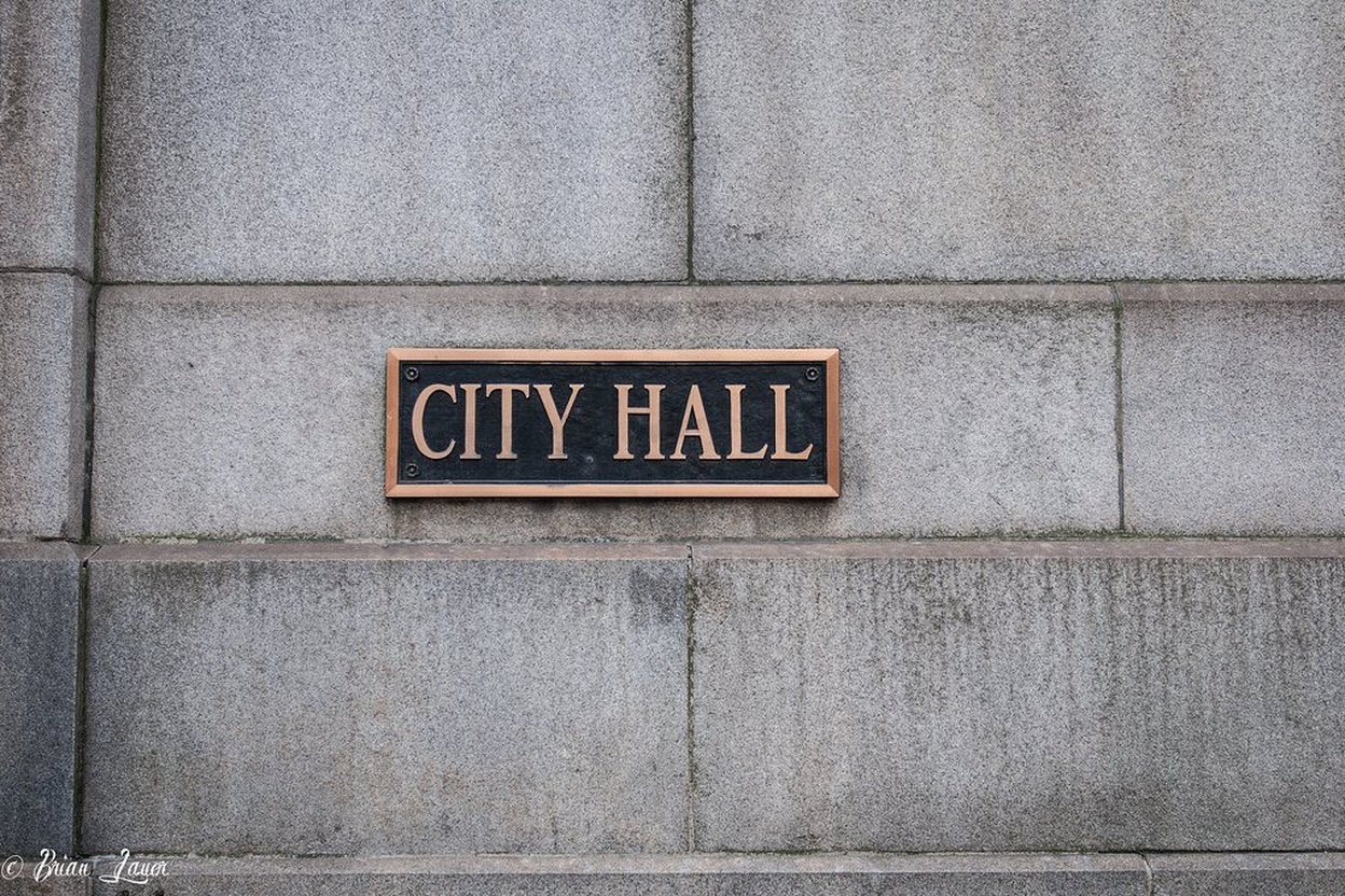 Exterior of Chicago City Hall on LaSalle Street in downtown Chicago