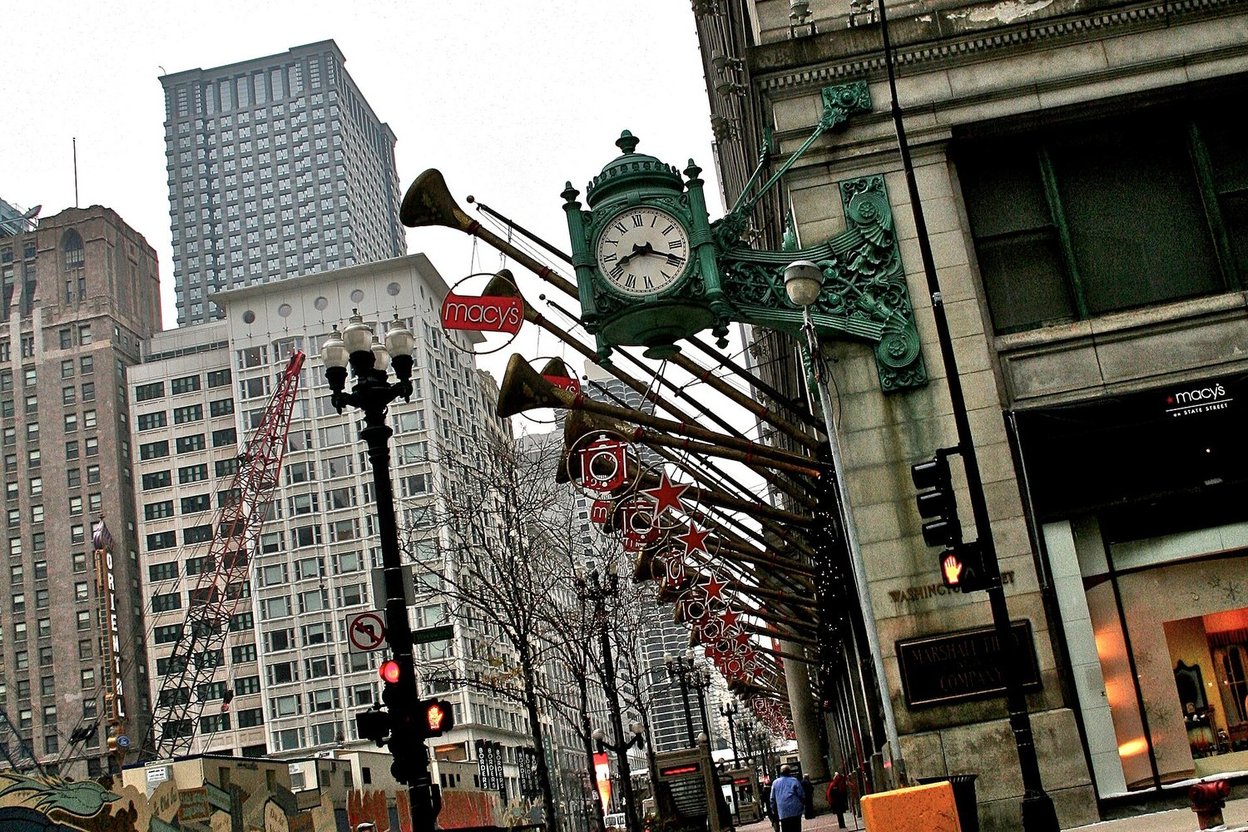 The Great Clock on the former Marshall Field's building on State Street in Chicago